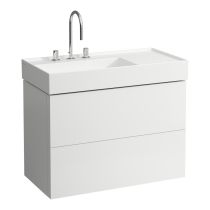 LAUFEN Kartell LAUFEN Skrinka pod umývadlo, s 2 zásuvkami, vrátane zásuvkového organizéra, pre umývadlo H810338, 880x450x600 mm, Biela matná 640, H4076180336401
