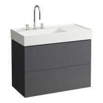 LAUFEN Kartell LAUFEN Skrinka pod umývadlo, s 2 zásuvkami, vrátane zásuvkového organizéra, pre umývadlo H810338, 880x450x600 mm, Bridlica šedá 642, H4076180336421