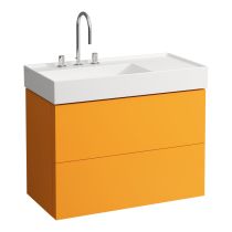 LAUFEN Kartell LAUFEN Skrinka pod umývadlo, s 2 zásuvkami, vrátane zásuvkového organizéra, pre umývadlo H810338, 880x450x600 mm, Okrovo hnedá 643, H4076180336431