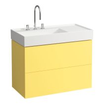 LAUFEN Kartell LAUFEN Skrinka pod umývadlo, s 2 zásuvkami, vrátane zásuvkového organizéra, pre umývadlo H810338, 880x450x600 mm, Horčicovo žltá 644, H4076180336441