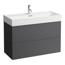 LAUFEN Kartell LAUFEN Skrinka pod umývadlo, s 2 zásuvkami, pre umývadlo H810337, 985x450x600 mm, Bridlica šedá 642, H4076320336421