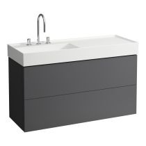 LAUFEN Kartell LAUFEN Skrinka pod umývadlo, s 2 zásuvkami, vrátane zásuvkového organizéra, pre umývadlo H813332, 1180x450x600 mm, Bridlica šedá 642, H4076480336421