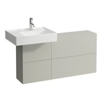 LAUFEN Kartell LAUFEN Skrinka pod umývadlo s dvierkami a dvomi výklopmi, umývadlo vľavo, 1200x270x610 mm, Kamienky šedé 641, H4082910336411