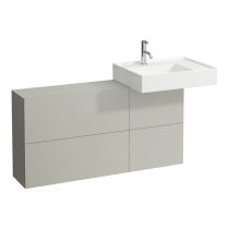 LAUFEN Kartell LAUFEN Skrinka pod umývadlo s dvierkami a dvomi výklopmi, umývadlo vpravo, 1200x270x610 mm, Kamienky šedé 641, H4082920336411