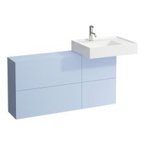 LAUFEN Kartell LAUFEN Skrinka pod umývadlo s dvierkami a dvomi výklopmi, umývadlo vpravo, 1200x270x610 mm, Šedomodrá 645, H4082920336451
