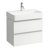 LAUFEN SPACE Skrinka pod umývadlo, s 2 zásuvkami, pre umývadlo 810284, 635x410x520 mm, Biela matná, hliníková rúčka 100, H4101621601001