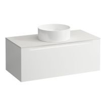 LAUFEN ARUN Zásuvkový element 1000, s 1 zásuvkou, s výrezom uprostred, s vrchnou doskou Ardesia Bianca, 1005x505x390 mm, Multicolour farby 999, H4141111519991