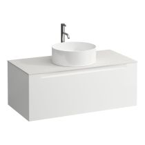 LAUFEN ARUN Zásuvkový element 1000, s 1 zásuvkou, s výrezom uprostred, s vrchnou doskou Ardesia Bianca vr. otvoru pre batériu, 1005x505x390 mm, Multicolour farby 999, H4141151519991