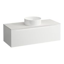 LAUFEN ARUN Zásuvkový element 1200, s 1 zásuvkou, s výrezom uprostred, s vrchnou doskou Ardesia Bianca, 1205x505x390 mm, Multicolour farby 999, H4141211519991