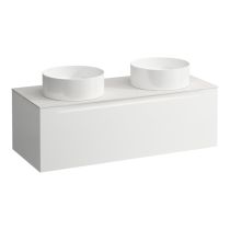 LAUFEN ARUN Zásuvkový element 1200, s 1 zásuvkou, s výrezom vľavo a vpravo, s vrchnou doskou Ardesia Bianca, 1205x505x390 mm, Multicolour farby 999, H4141241519991