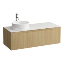 LAUFEN ARUN Zásuvkový element 1200, s 1 zásuvkou, s výrezom vľavo, s vrchnou doskou Ardesia Bianca vr. otvoru pre batériu, 1205x505x390 mm, Špeciálne farby 990, H4141261519901