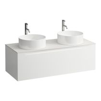 LAUFEN ARUN Zásuvkový element 1200, s 1 zásuvkou, s výrezom vľavo a vpravo, s vrchnou doskou Ardesia Bianca vr. otvoru pre batériu, 1205x505x390 mm, Multicolour farby 999, H4141291519991