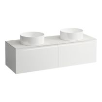 LAUFEN ARUN Zásuvkový element 1400, s 2 zásuvkami, s výrezom vľavo a vpravo, s vrchnou doskou Ardesia Bianca, 1405x505x390 mm, Multicolour farby 999, H4141341519991