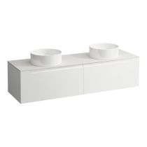 LAUFEN ARUN Zásuvkový element 1600, s 2 zásuvkami, s výrezom vľavo a vpravo, s vrchnou doskou Ardesia Bianca, 1605x505x390 mm, Multicolour farby 999, H4141441519991