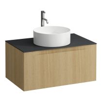 LAUFEN ARUN Zásuvkový element 800, s 1 zásuvkou, s výrezom uprostred, s vrchnou doskou Ardesia Nera vr. otvoru pre batériu, 805x505x390 mm, Špeciálne farby 990, H4151051519901