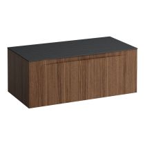 LAUFEN ARUN Zásuvkový element 1000, s 1 zásuvkou, bez výrezu, s vrchnou doskou Ardesia Nera, 1005x505x390 mm, Noce Canaletto – drevená dyha 630, H4151101516301