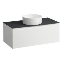 LAUFEN ARUN Zásuvkový element 1000, s 1 zásuvkou, s výrezom uprostred, s vrchnou doskou Ardesia Nera, 1005x505x390 mm, Multicolour farby 999, H4151111519991