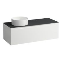 LAUFEN ARUN Zásuvkový element 1200, s 1 zásuvkou, s výrezom vľavo, s vrchnou doskou Ardesia Nera, 1205x505x390 mm, Multicolour farby 999, H4151221519991