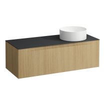 LAUFEN ARUN Zásuvkový element 1200, s 1 zásuvkou, s výrezom vpravo, s vrchnou doskou Ardesia Nera, 1205x505x390 mm, Špeciálne farby 990, H4151231519901