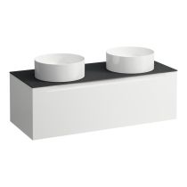 LAUFEN ARUN Zásuvkový element 1200, s 1 zásuvkou, s výrezom vľavo a vpravo, s vrchnou doskou Ardesia Nera, 1205x505x390 mm, Multicolour farby 999, H4151241519991