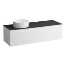 LAUFEN ARUN Zásuvkový element 1400, s 2 zásuvkami, s výrezom vľavo, s vrchnou doskou Ardesia Nera, 1405x505x390 mm, Multicolour farby 999, H4151321519991