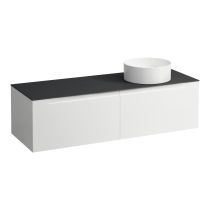 LAUFEN ARUN Zásuvkový element 1400, s 2 zásuvkami, s výrezom vpravo, s vrchnou doskou Ardesia Nera, 1405x505x390 mm, Multicolour farby 999, H4151331519991