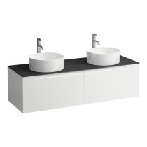 LAUFEN ARUN Zásuvkový element 1400, s 2 zásuvkami, s výrezom vľavo a vpravo, s vrchnou doskou Ardesia Nera vr. otvoru pre batériu, 1405x505x390 mm, Multicolour farby 999, H4151391519991