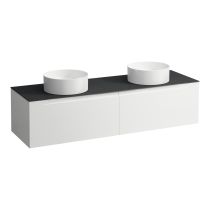 LAUFEN ARUN Zásuvkový element 1600, s 2 zásuvkami, s výrezom vľavo a vpravo, s vrchnou doskou Ardesia Nera, 1605x505x390 mm, Multicolour farby 999, H4151441519991