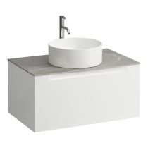 LAUFEN ARUN Zásuvkový element 800, s 1 zásuvkou, s výrezom uprostred, s vrchnou doskou Piasentina Grigio vr. otvoru pre batériu, 805x505x390 mm, Multicolour farby 999, H4161051519991