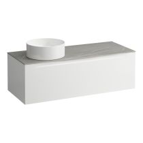 LAUFEN ARUN Zásuvkový element 1200, s 1 zásuvkou, s výrezom vľavo, s vrchnou doskou Piasentina Grigio, 1205x505x390 mm, Multicolour farby 999, H4161221519991