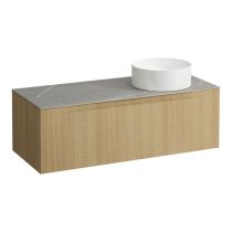 LAUFEN ARUN Zásuvkový element 1200, s 1 zásuvkou, s výrezom vpravo, s vrchnou doskou Piasentina Grigio, 1205x505x390 mm, Špeciálne farby 990, H4161231519901