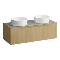 LAUFEN ARUN Zásuvkový element 1200, s 1 zásuvkou, s výrezom vľavo a vpravo, s vrchnou doskou Piasentina Grigio, 1205x505x390 mm, Špeciálne farby 990, H4161241519901