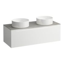 LAUFEN ARUN Zásuvkový element 1200, s 1 zásuvkou, s výrezom vľavo a vpravo, s vrchnou doskou Piasentina Grigio, 1205x505x390 mm, Multicolour farby 999, H4161241519991