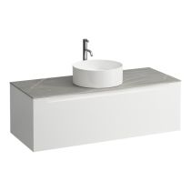 LAUFEN ARUN Zásuvkový element 1200, s 1 zásuvkou, s výrezom uprostred, s vrchnou doskou Piasentina Grigio vr. otvoru pre batériu, 1205x505x390 mm, Multicolour farby 999, H4161251519991