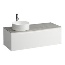 LAUFEN ARUN Zásuvkový element 1200, s 1 zásuvkou, s výrezom vľavo, s vrchnou doskou Piasentina Grigio vr. otvoru pre batériu, 1205x505x390 mm, Multicolour farby 999, H4161261519991