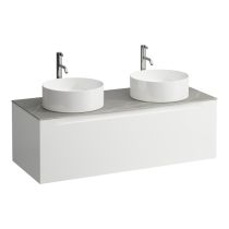 LAUFEN ARUN Zásuvkový element 1200, s 1 zásuvkou, s výrezom vľavo a vpravo, s vrchnou doskou Piasentina Grigio vr. otvoru pre batériu, 1205x505x390 mm, Multicolour farby 999, H4161291519991