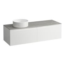 LAUFEN ARUN Zásuvkový element 1400, s 2 zásuvkami, s výrezom vľavo, s vrchnou doskou Piasentina Grigio, 1405x505x390 mm, Multicolour farby 999, H4161321519991