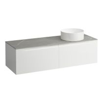 LAUFEN ARUN Zásuvkový element 1400, s 2 zásuvkami, s výrezom vpravo, s vrchnou doskou Piasentina Grigio, 1405x505x390 mm, Multicolour farby 999, H4161331519991