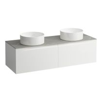 LAUFEN ARUN Zásuvkový element 1400, s 2 zásuvkami, s výrezom vľavo a vpravo, s vrchnou doskou Piasentina Grigio, 1405x505x390 mm, Multicolour farby 999, H4161341519991