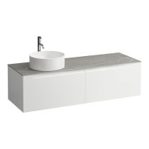 LAUFEN ARUN Zásuvkový element 1400, s 2 zásuvkami, s výrezom vľavo, s vrchnou doskou Piasentina Grigio vr. otvoru pre batériu, 1405x505x390 mm, Multicolour farby 999, H4161361519991