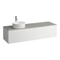 LAUFEN ARUN Zásuvkový element 1600, s 2 zásuvkami, s výrezom vľavo, s vrchnou doskou Piasentina Grigio vr. otvoru pre batériu, 1605x505x390 mm, Multicolour farby 999, H4161461519991