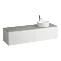 LAUFEN ARUN Zásuvkový element 1600, s 2 zásuvkami, s výrezom vpravo, s vrchnou doskou Piasentina Grigio vr. otvoru pre batériu, 1605x505x390 mm, Multicolour farby 999, H4161471519991