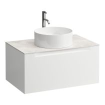 LAUFEN ARUN Zásuvkový element 800, s 1 zásuvkou, s výrezom uprostred, s vrchnou doskou Botticino Crema vr. otvoru pre batériu, 805x505x390 mm, Multicolour farby 999, H4171051519991