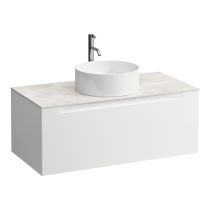 LAUFEN ARUN Zásuvkový element 1000, s 1 zásuvkou, s výrezom uprostred, s vrchnou doskou Botticino Crema vr. otvoru pre batériu, 1005x505x390 mm, Multicolour farby 999, H4171151519991