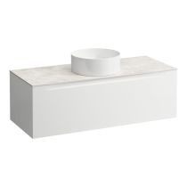 LAUFEN ARUN Zásuvkový element 1200, s 1 zásuvkou, s výrezom uprostred, s vrchnou doskou Botticino Crema, 1205x505x390 mm, Multicolour farby 999, H4171211519991