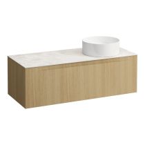 LAUFEN ARUN Zásuvkový element 1200, s 1 zásuvkou, s výrezom vpravo, s vrchnou doskou Botticino Crema, 1205x505x390 mm, Bledý dub 250, H4171231512501