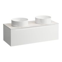 LAUFEN ARUN Zásuvkový element 1200, s 1 zásuvkou, s výrezom vľavo a vpravo, s vrchnou doskou Botticino Crema, 1205x505x390 mm, Multicolour farby 999, H4171241519991