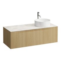 LAUFEN ARUN Zásuvkový element 1200, s 1 zásuvkou, s výrezom vpravo, s vrchnou doskou Botticino Crema vr. otvoru pre batériu, 1205x505x390 mm, Špeciálne farby 990, H4171271519901