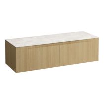 LAUFEN ARUN Zásuvkový element 1400, s 2 zásuvkami, bez výrezu, s vrchnou doskou Botticino Crema, 1405x505x390 mm, Špeciálne farby 990, H4171301519901