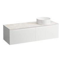 LAUFEN ARUN Zásuvkový element 1400, s 2 zásuvkami, s výrezom vpravo, s vrchnou doskou Botticino Crema, 1405x505x390 mm, Multicolour farby 999, H4171331519991